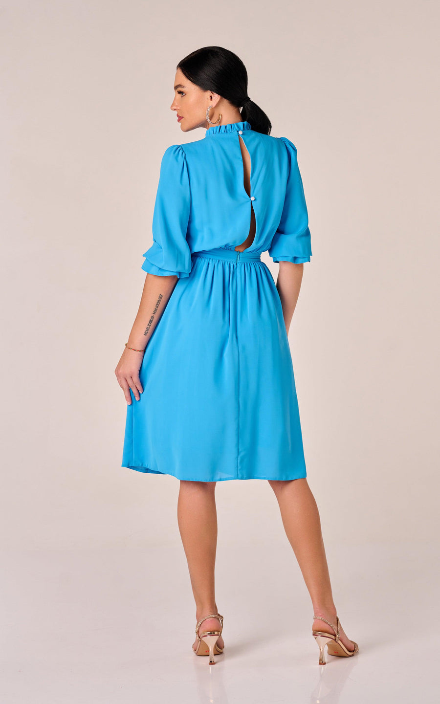 ANASTASIA | Flare Skirt Blue Midi Dress t.t brand ANASTASIA | Flare Skirt Blue Midi Dress t.t brand