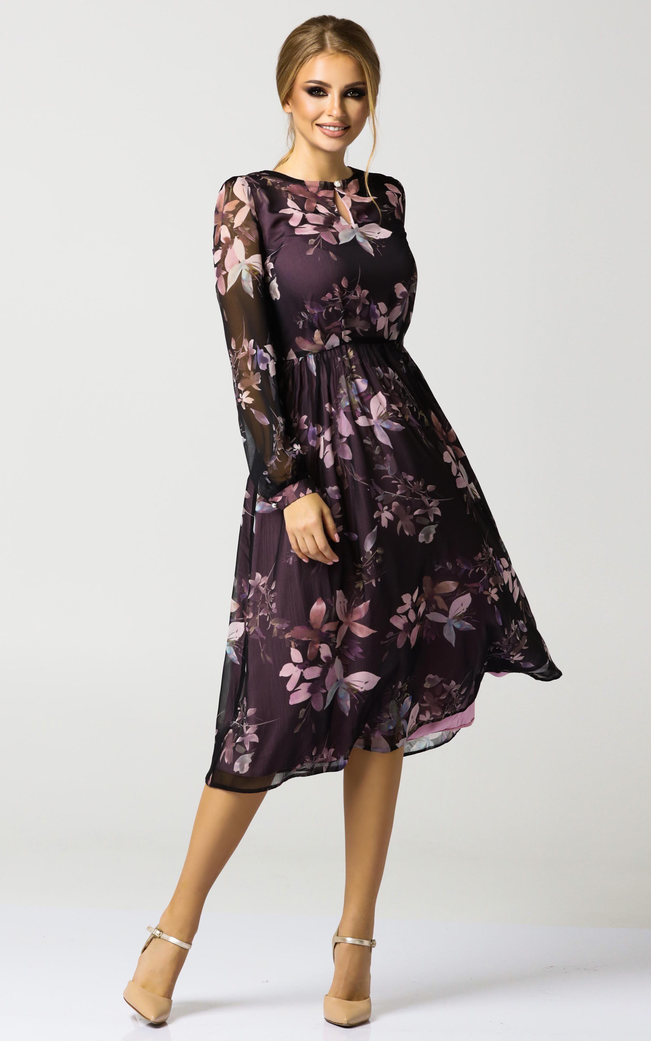 SHEPPARD | Long Sleeves Floral Midi Dress – t.t brand